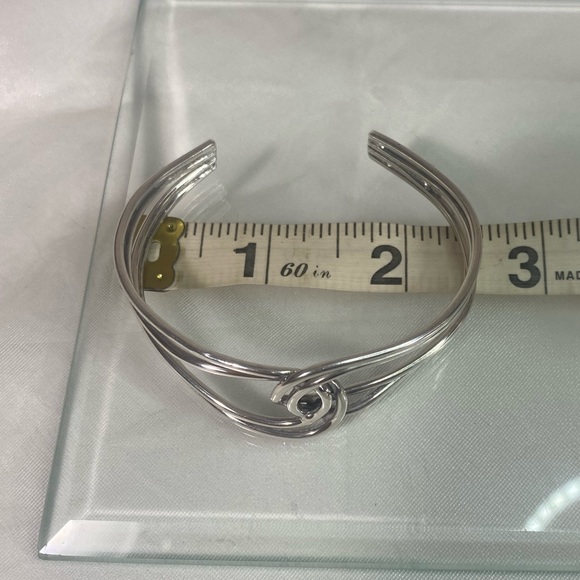 925 Sterling Silver intertwined cuff bracelet VINTAGE - Picture 10 of 10